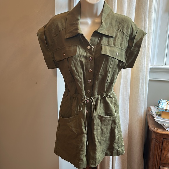 Forever 21 Pants - Forever 21 Olive Button Down Romper